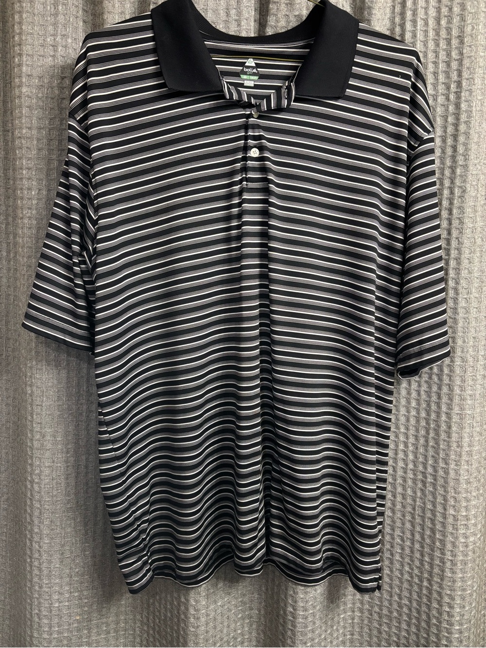 Bolle Golf bTech Polo Men’s XXL Black White Striped Short Sleeve Golf Shirt